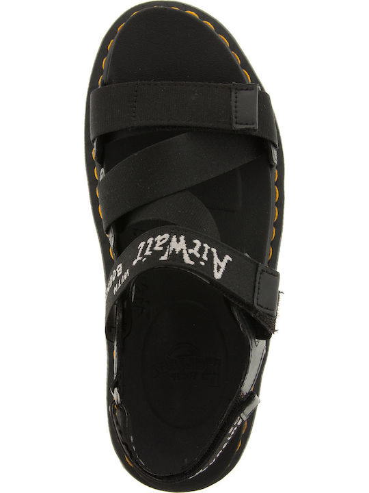 Kimber Leather Women's Flat Sandals Flatforms in Black Color