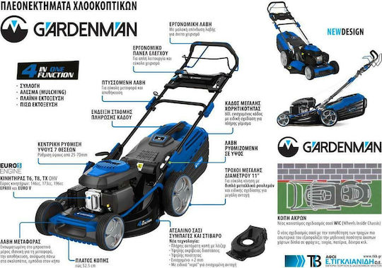 Gardenman Selbstfahrend Rasenmäher Benzin 3.5hp