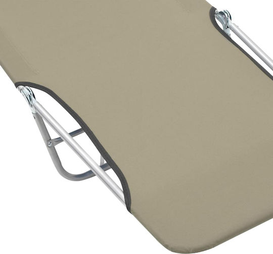 vidaXL Foldable Steel Beach Sunbeds Brown 182x56x24.5cm 2pcs