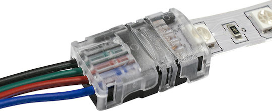 GloboStar Connector for LED Strips Strip To Cable for Connecting 1 RGB LED Strip of Width 10mm & 1 Power Cable 50pcs 70722