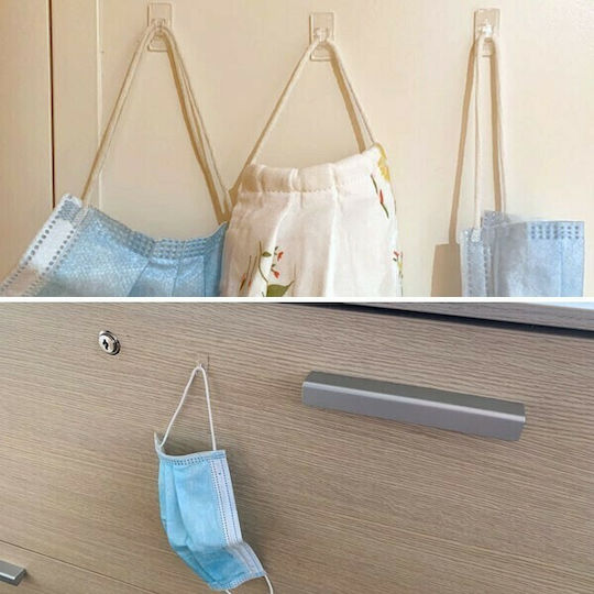 Inofix Plastic Hanger Kitchen Hook with Sticker Transparent 12pcs 2107-0
