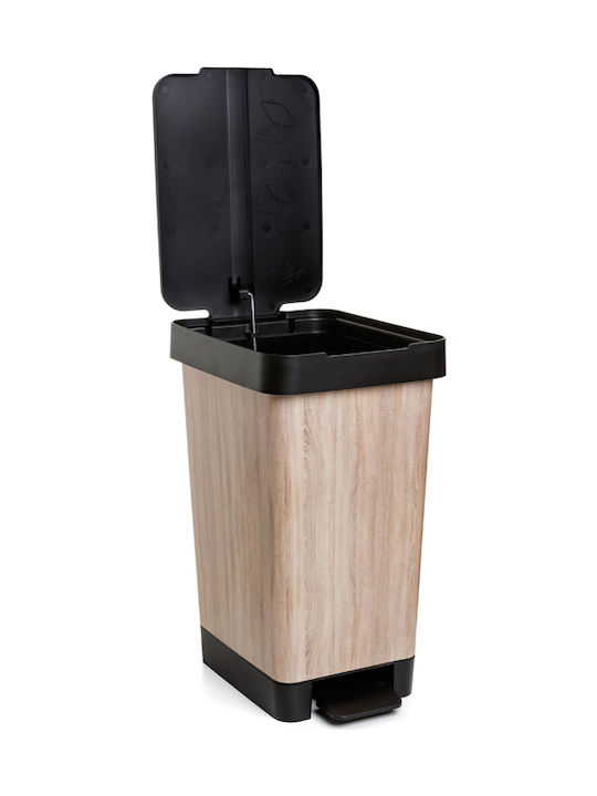 Dimitracas Smart Waste Bin Plastic with Pedal Wood 25L