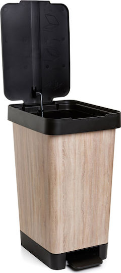 Dimitracas Smart Waste Bin Plastic with Pedal Wood 25L