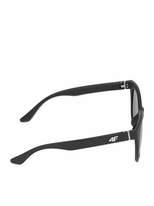 4F Unisex Sonnenbrille mit Schwarz Kunststoff Gestell und Schwarz Linse H4L21-OKU062-20S
