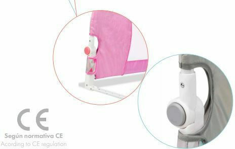 Interbaby Mickey Сгъваемо Протекторна преграда за легло Лесен монтаж в Сив Цвят 150x45см 1бр