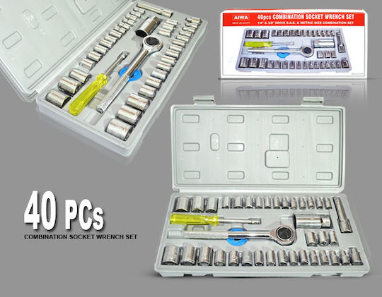 Aiwa Set Ratchet 1\4" & 3\8" 40pcs