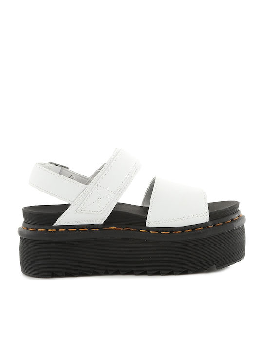 Dr. Martens Voss Quad Women's Flat Sandals Flatforms In White Colour