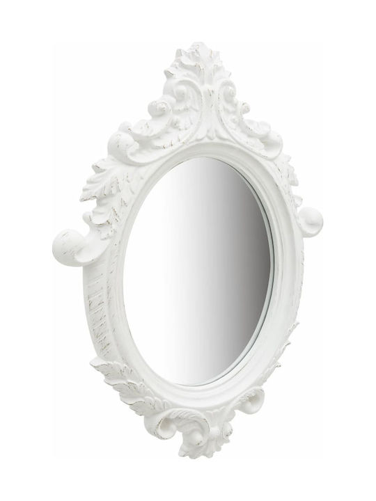 vidaXL Wall Mirror Oval with White Plastic Frame 76x56cm 1pcs