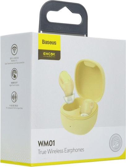 Baseus WM01 In-ear Bluetooth Handsfree Earphones with Charging Case Yellow