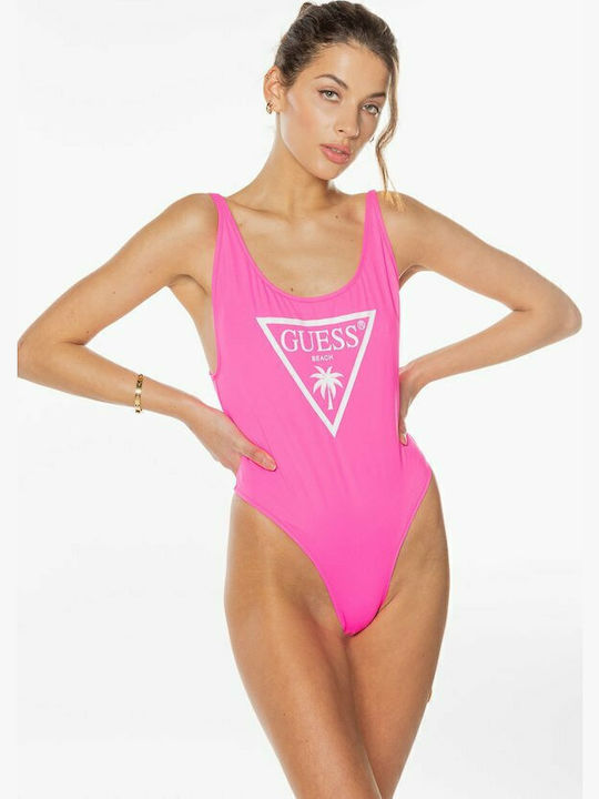 One Piece Swimsuit Fluorescent Pink