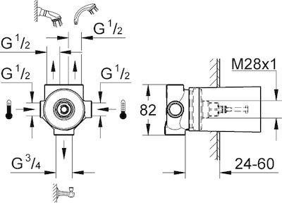 Grohe Colector - Colector Țeavă Alamă 1/2" 29708000