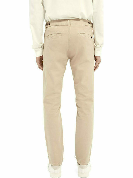 Scotch & Soda Men's Trousers Chino Elastic in Slim Fit Beige