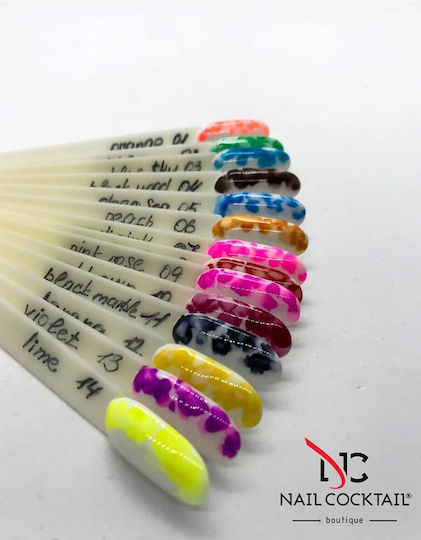 Nail Cocktail Aquarelle Χρώματα Ζωγραφικής για Νύχια 11 Black Marble σε Μαύρο Χρώμα