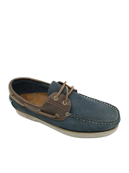0450 Δερμάτινα Ανδρικά Boat Shoes σε Μπλε Χρώμα