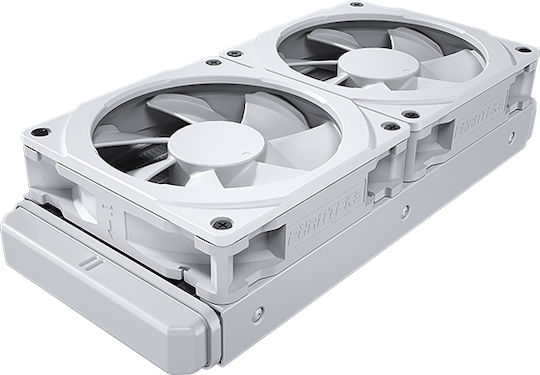 Phanteks Glacier One 240 MPH CPU Water Cooling Dual Fan 120mm for Socket AM4/1200/115x with RGB Lighting White