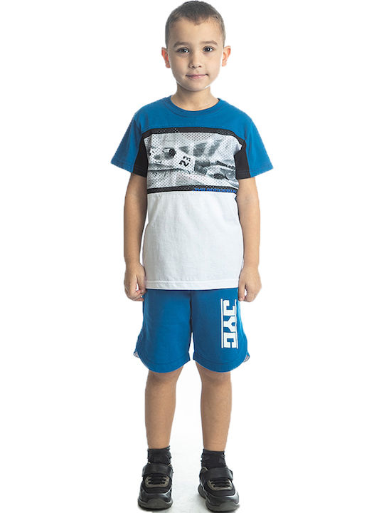 Joyce Kids Set with Shorts Summer 2pcs Blue με "Soccer"