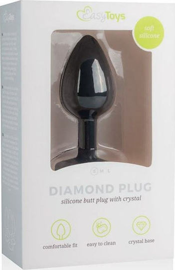 Easytoys Diamond Πρωκτική Σφήνα Small Μαύρη 7.5cm