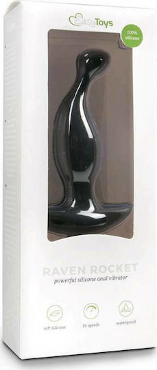 Easytoys Raven Rocket Prostate Vibrator Πρωκτικός Δονητής Black 15.5cm