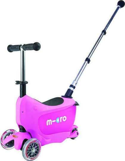 Micro Παιδικό Πατίνι Mini2Go Deluxe Plus Τρίτροχο για 1-5 Ετών Ροζ