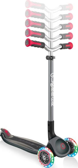 Globber Kinderroller Klappbar Master Lights 3-Rad für 4+ Jahre Schwarz