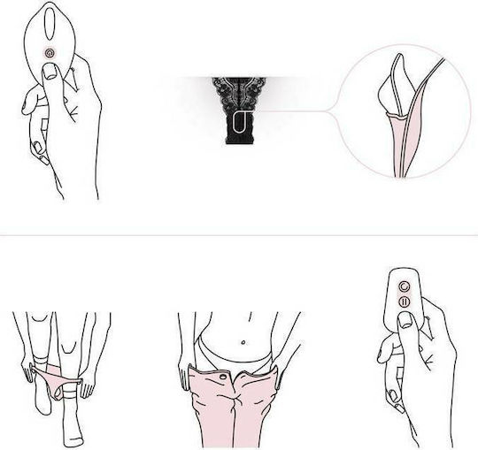 Easytoys Pantyrebel Vibrating Tanga Thong Vibrator for Couples with Remote Control 9cm Black