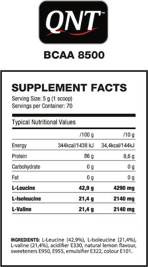 QNT BCAA 8500 350gr Lemon