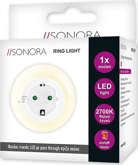 Sonora LED Night Light Plug with Photocell Ring Light 3 1pcs