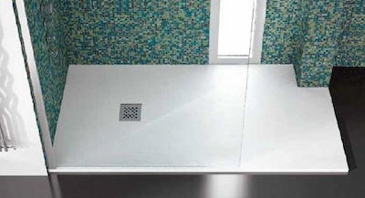 Karag Rectangular Artificial Stone Shower Bianco Pietra 90x100x2.5cm