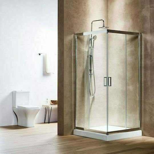 Tema Καμπίνα Ντουζιέρας με Συρόμενη Πόρτα 80x80x180cm Clear Glass