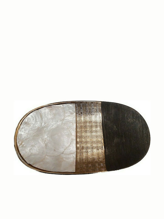 Karvounis Round Ceramic Decorative Platter Multicolour 36x19.5x4cm