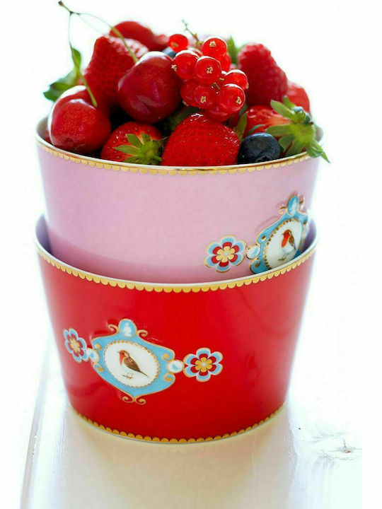 PiP Studio Love Birds Salatschüssel aus Porzellan Rosa 15x15cm 1Stück