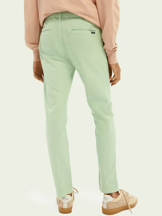 Scotch & Soda Men's Trousers Chino Elastic in Slim Fit Green