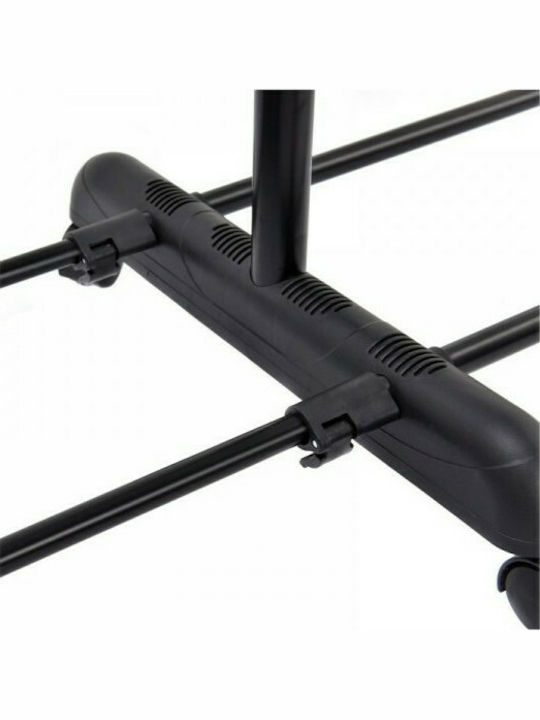 Costway Wheeled Floor Garment Rack made of Metal Black 160x43x168cm