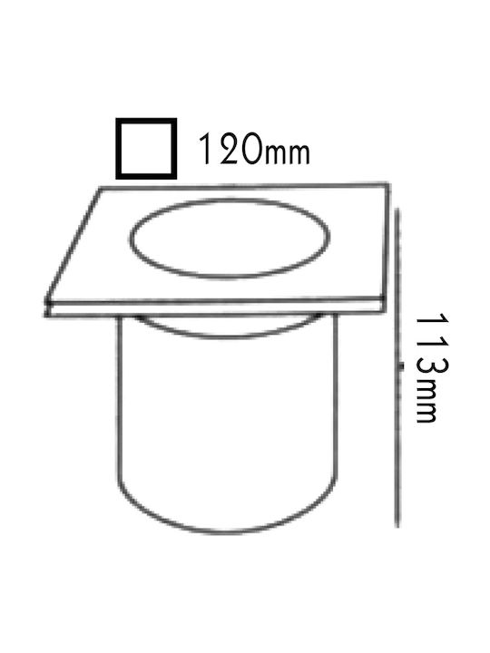 Aca Spot Floor Lamp 35W IP66 for GU5.3 Light Bulb Base Silver