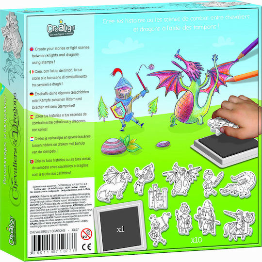 Crealign Stamps Stamps Knights And Dragons for Children 4+ years old Years