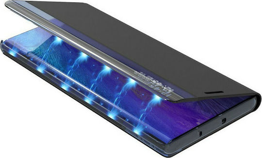 Powertech Buchen Sie Synthetisches Leder Schwarz (Galaxy A02s)