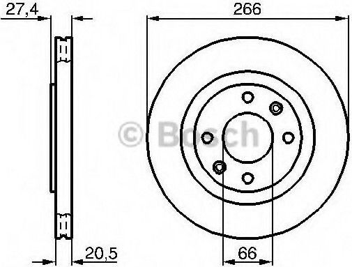 Bosch Brake Discs Front 2pcs for Citroen Berlingo / Xsara Peugeot 206 / 305 / 306 / 405