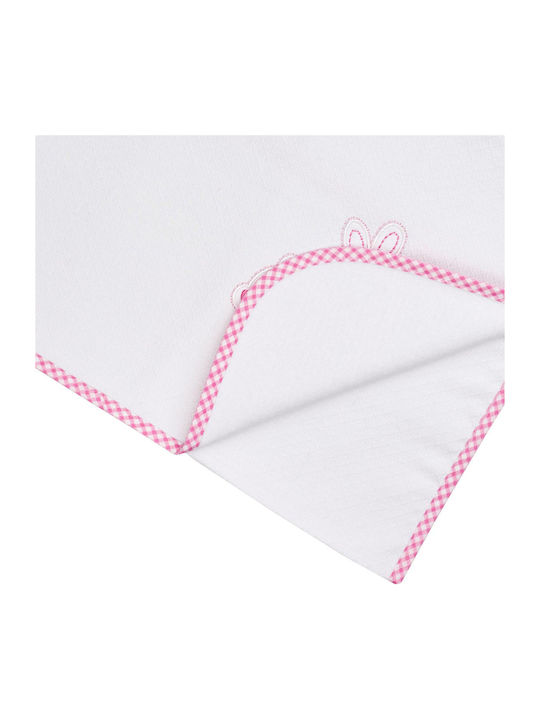 Bunny Bebe Αρκουδάκι-Λαγουδάκι Pătură de îmbrățișare de pique în Roz Culoare 90x90cm. 1buc