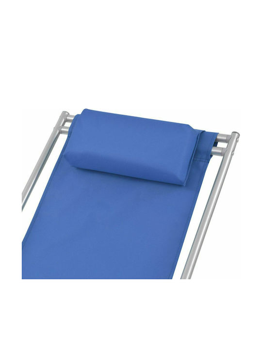 Sezlonguri Metalică cu Brațe & Albastru Material 2buc 69x61x94cm