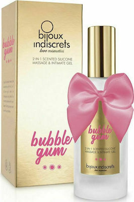 Bijoux Indiscrets Bubblegum 2 in 1 Silicone Massage & Intimate gel Λιπαντικό Gel Strawberry 100ml