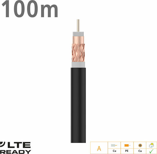 Edision T-100 Cablu Coaxial Neîncheiat 100m (12-25-0014)
