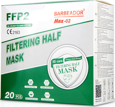 Max Barbeador Max-02 Filtering Half mask FFP2 Mască de protecție FFP2 Red 20buc