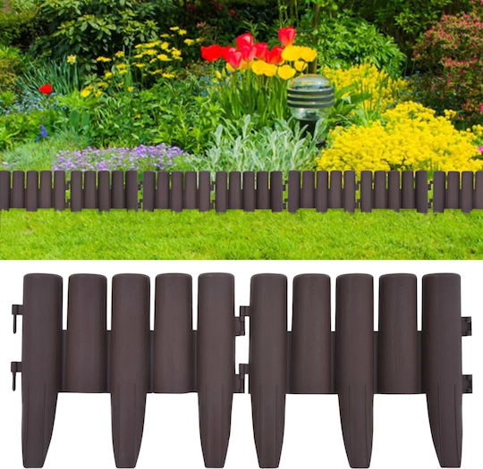 vidaXL Plastic Garden Border in Brown Color 23.5cm x 100.0m 36 pcs