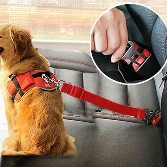 Camon Car Seatbelt for Dog Red 1.5x70cm