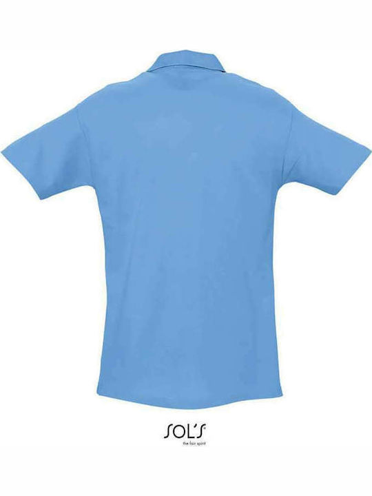 Sol's Spring II Men's Short Sleeve Promotional Blouse Sky Blue Pique