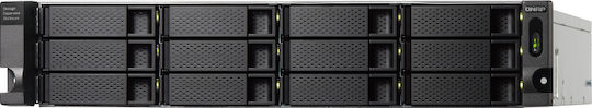 QNap TL-R1200C-RP Твърд диск кутия за 12 твърди дискове 2.5" / 3.5" SATA III в Черен цвят