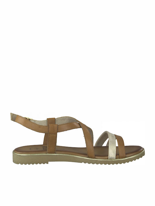 Jana Leather Women's Flat Sandals Anatomic With a strap In Tabac Brown Colour 8-28115-26 399