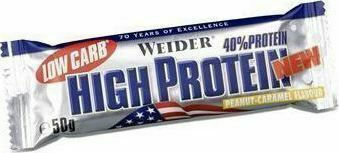 Weider High Protein Batoane cu 40% Proteină & Aromă Caramel cu arahide 24x50gr