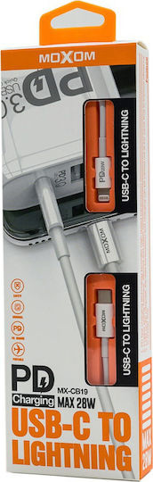 Moxom USB-C to Lightning Cable 28W Λευκό 1m (MX-CB19)