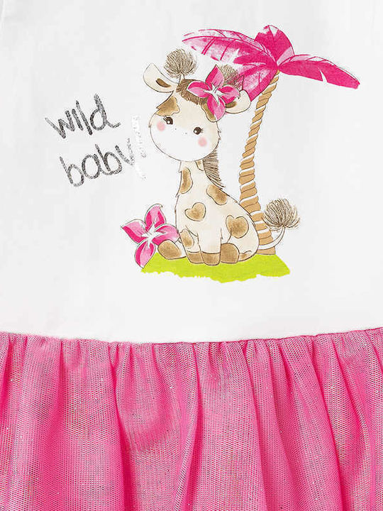 Kinderkleid Ärmellos Tüll Set mit Bluse Rosa